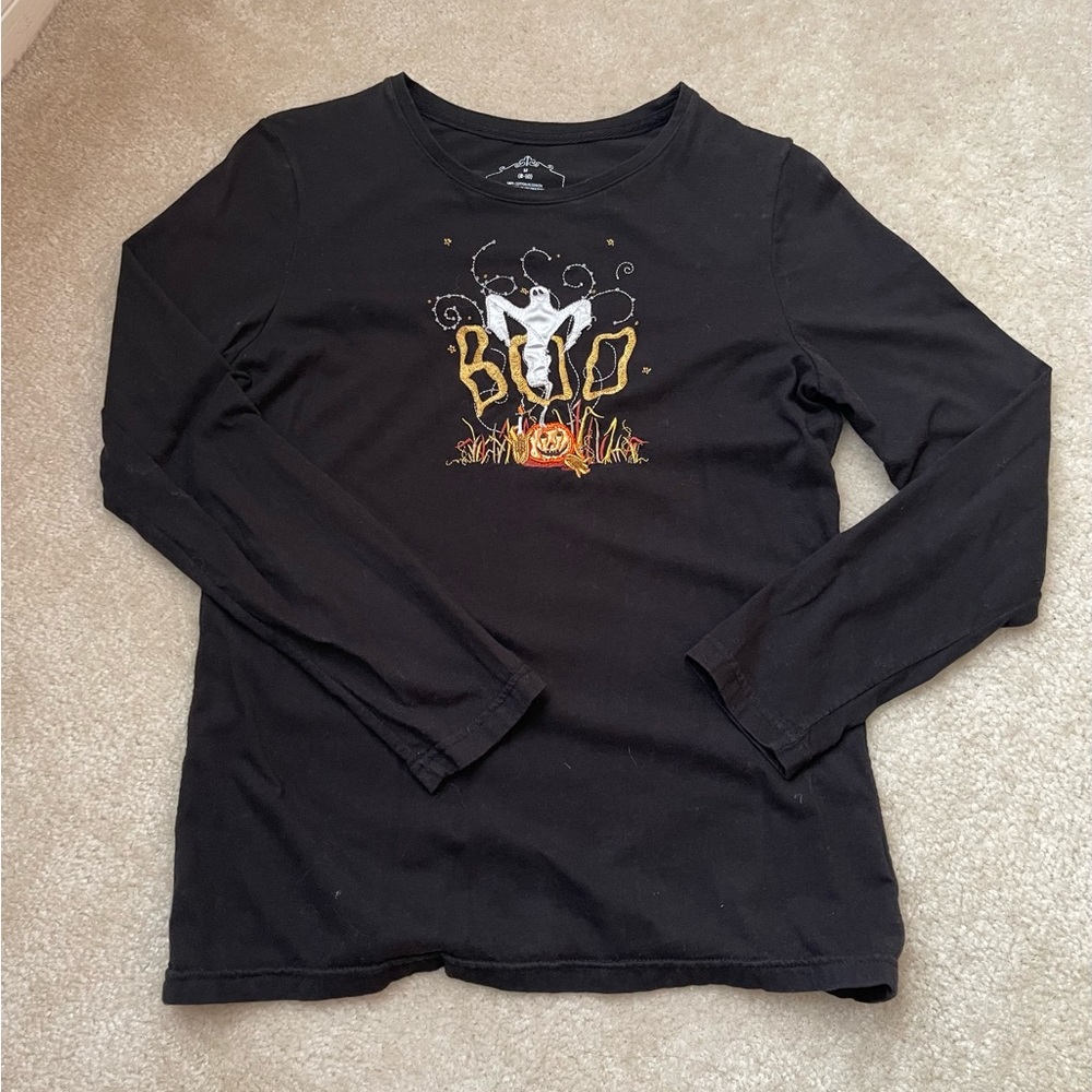 Halloween Long Sleeve Tee with Embroidery - Size: Medium (8-10)